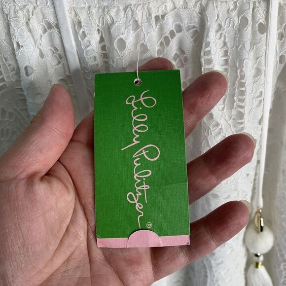 Lilly Pulitzer Alanna Cold Shoulder Mini Dress Womens XXS White Lace NWT $189 - Picture 9 of 13